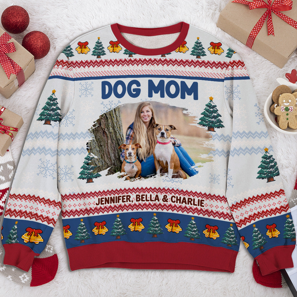 Bling Snowy Christmas Photo - Personalized All-Over-Print Sweatshirt - Christmas Gift For Mom