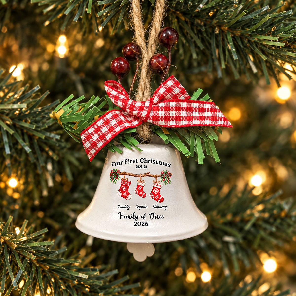 First Christmas Story Personalized Metal Bell Ornament