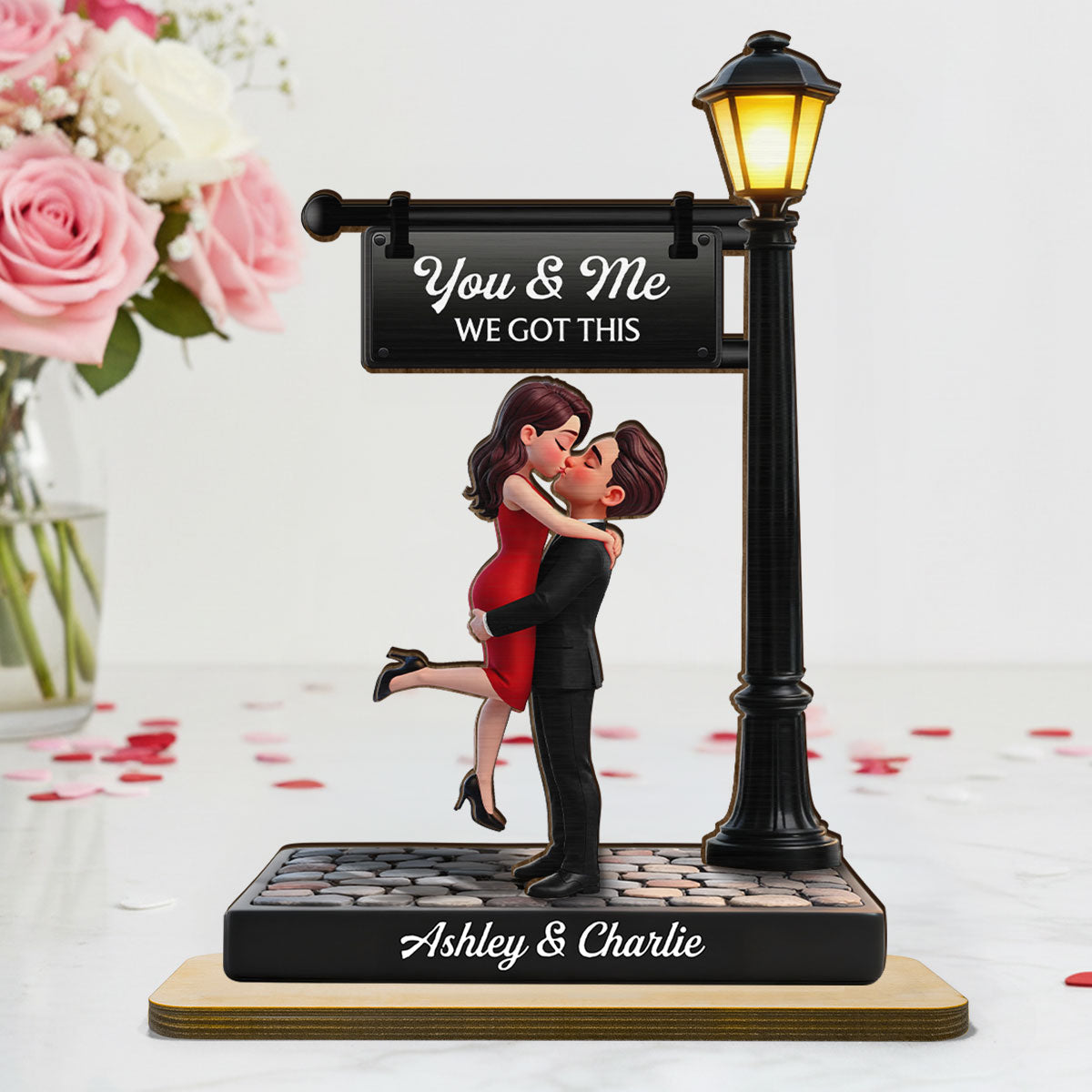 Timeless Love Under The Light Personalized Wooden Plaque