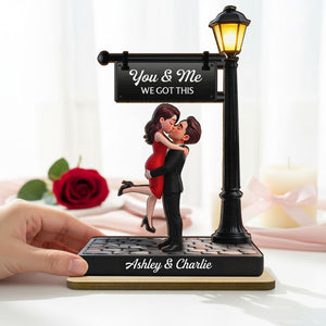 Timeless Love Under The Light - Personalized 2-Layered Wooden Plaque - Gift For Wife, Husband