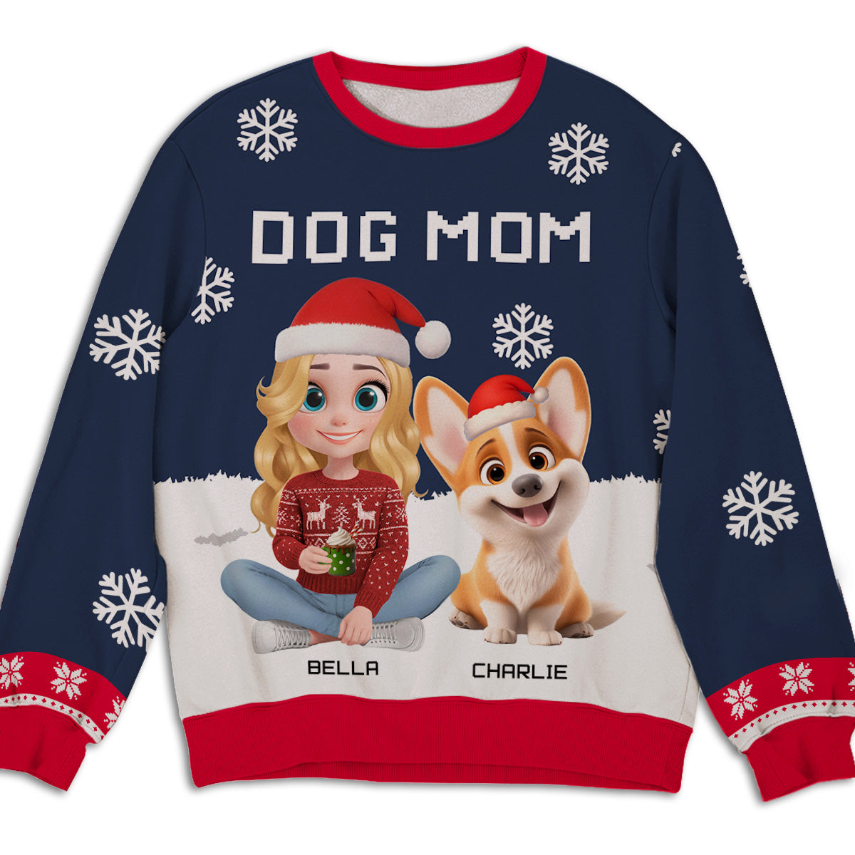 Dog Dad Mom Winter - Personalized All-Over-Print Sweatshirt
