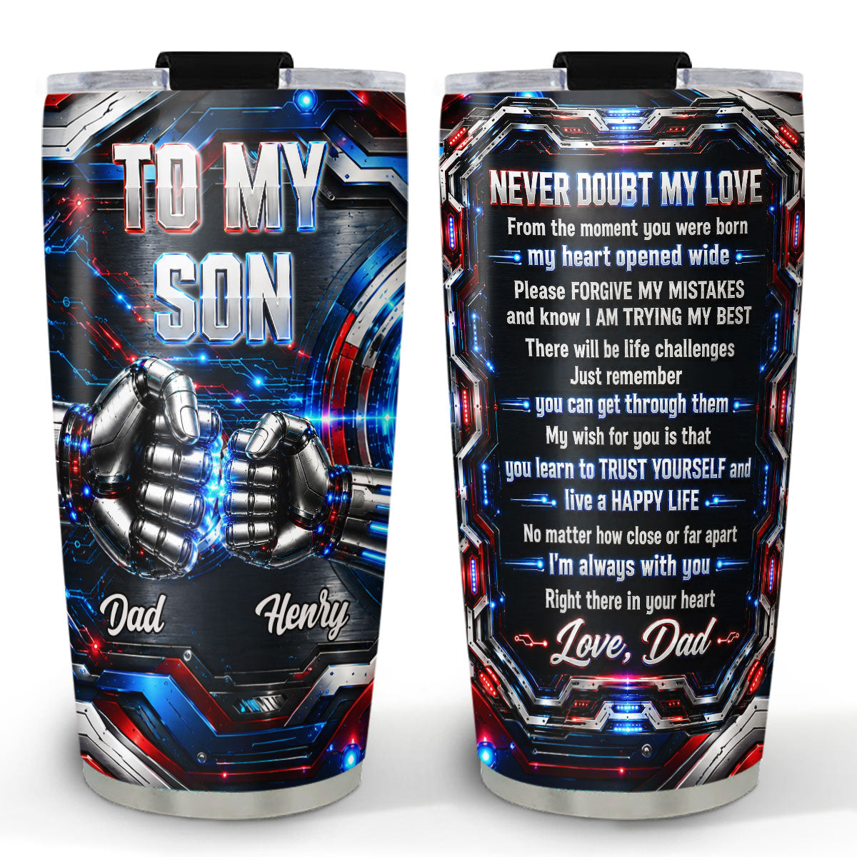 Right There In Your Heart - Personalized 3D Effect Tumbler - Christmas Gift For Kids