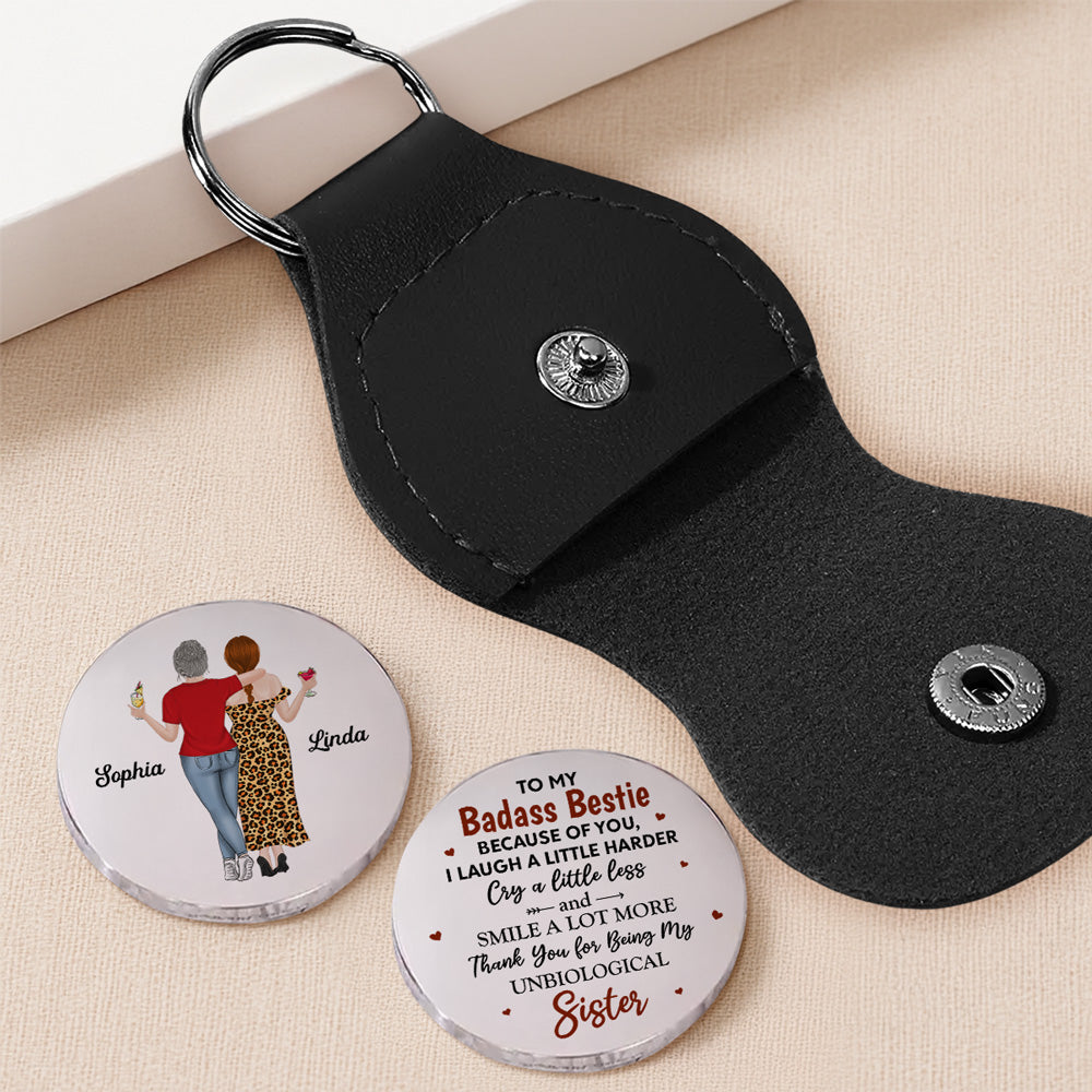 Because Of You I Laugh A Little Harder 2 - Personalized Pocket Hug - Christmas Gift For Best Friend