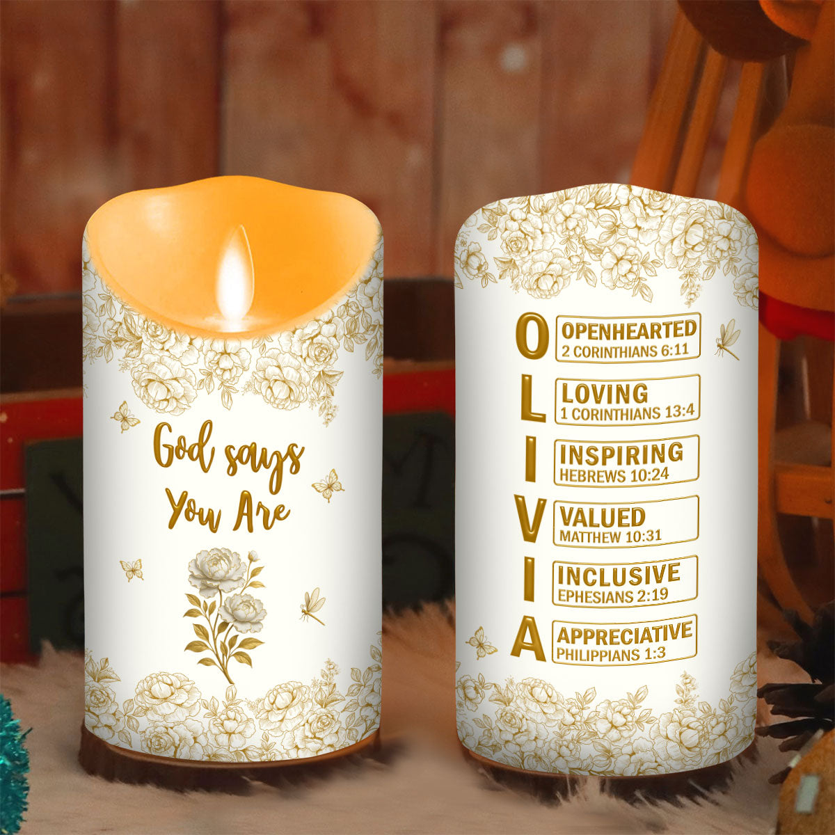God Says You Are Bible - Personalized LED Candle