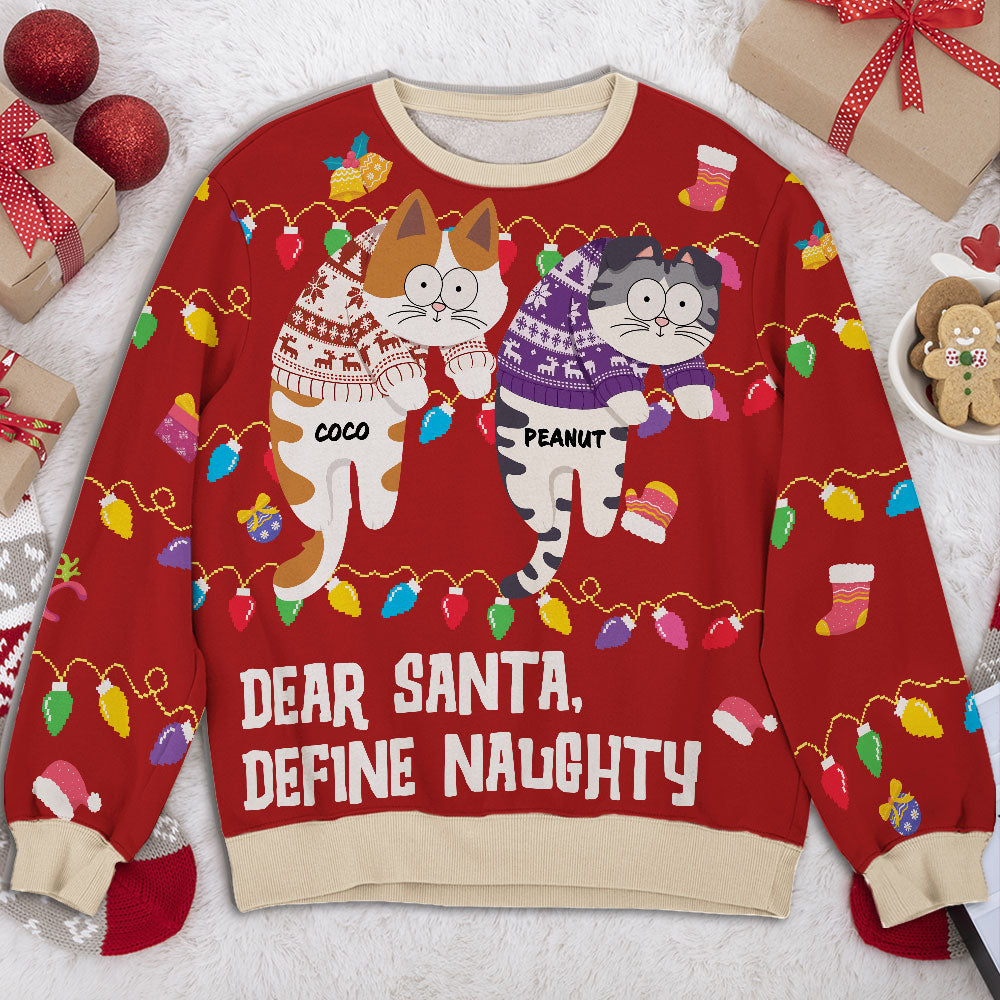 Hanging Cat Christmas 4 - Personalized All-Over-Print Sweatshirt
