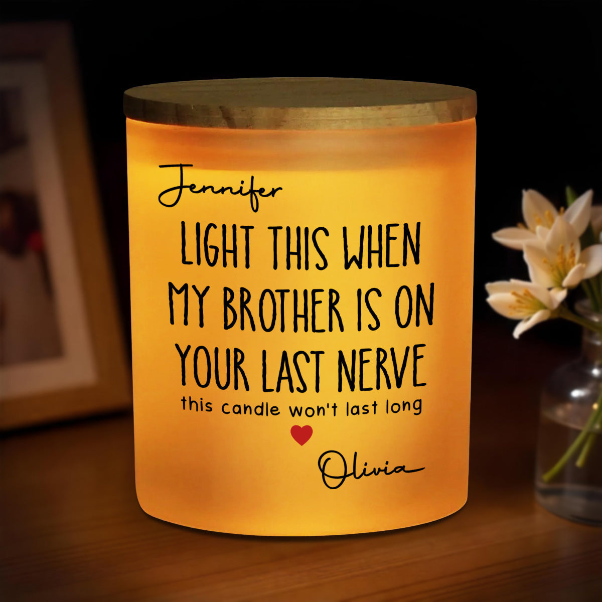 Your Last Nerve - Personalized Glass Jar With LED Candle