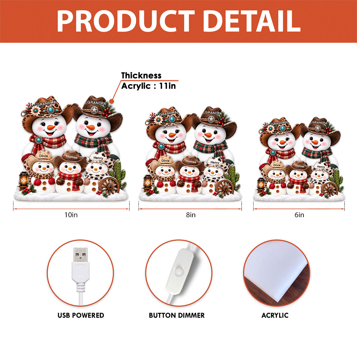 Light box sizes and details