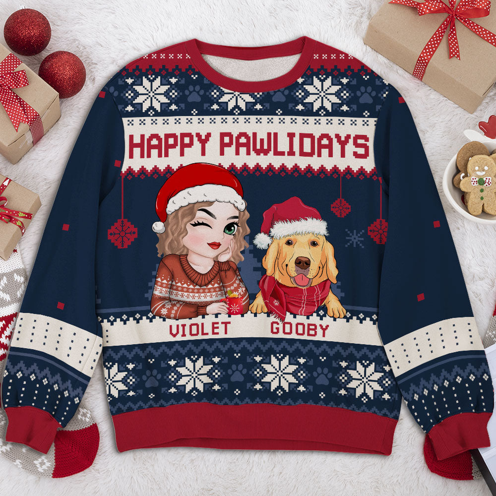 Pawlidays With Fur Baby - Personalized All-Over-Print Sweatshirt
