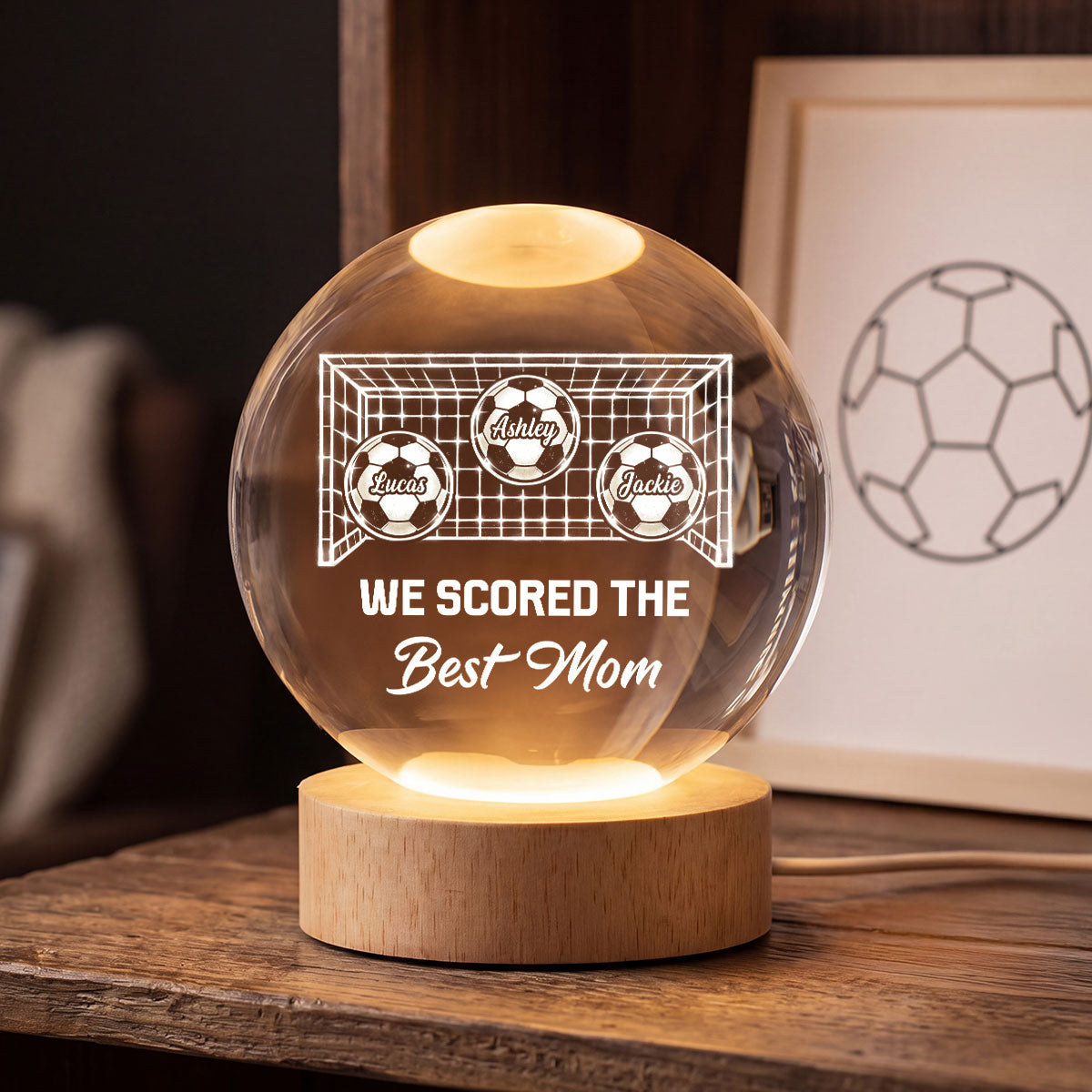 We Scored The Best Mom Soccer Mom - Personalized Crystal Ball LED Night Light