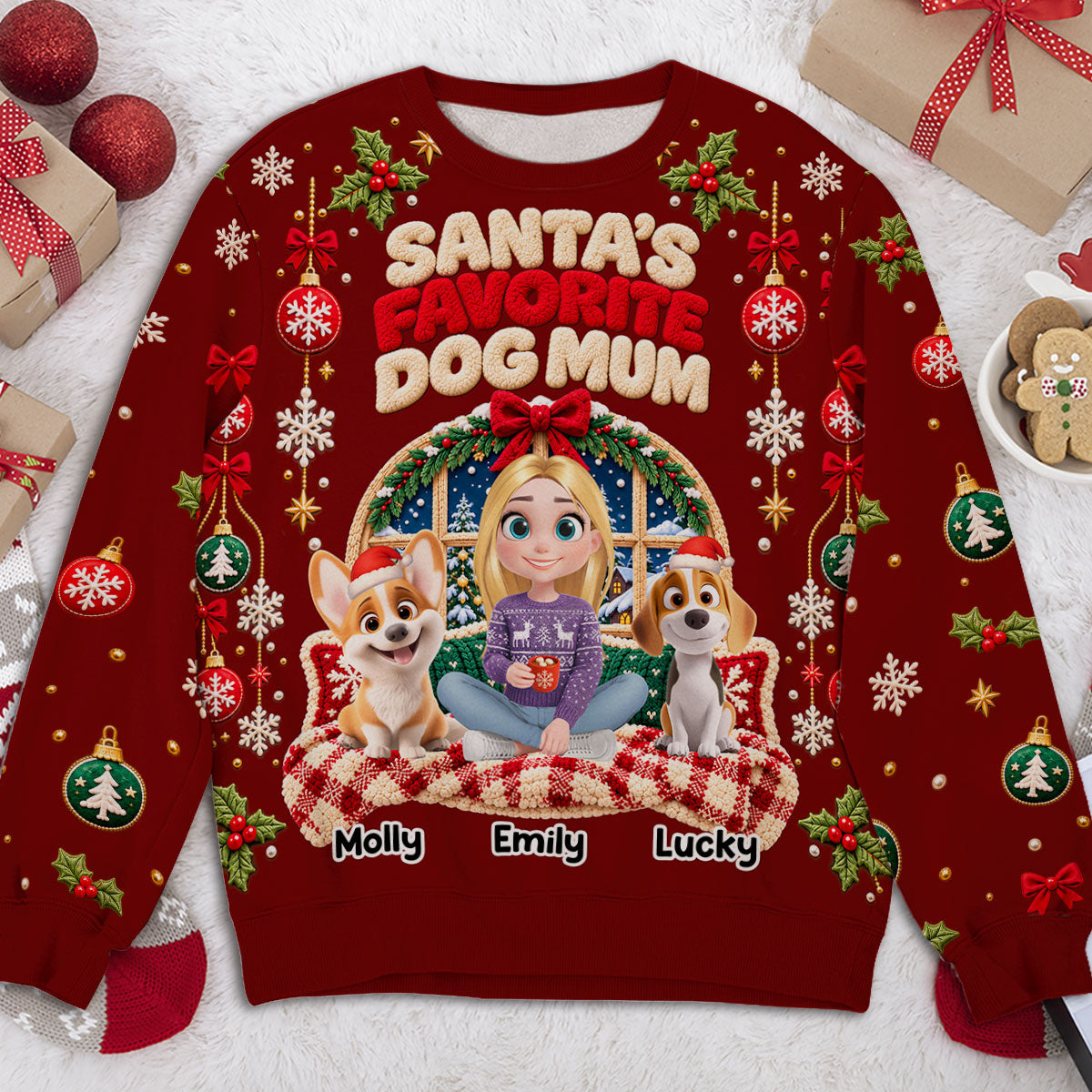 Favorite Dog Mom - Personalized All-Over-Print Sweatshirt