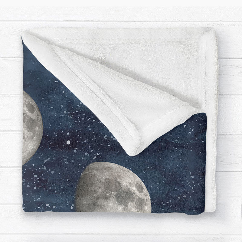 Starry Night Custom Birthday Moon Phase The Day You Became Mom - Personalized Fleece Blanket