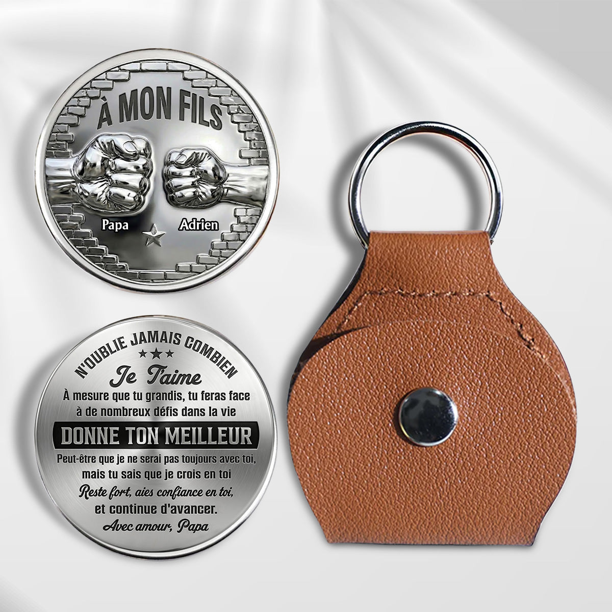 À Mon Fils Je Crois En Toi - Personalized Pocket Hug - Christmas Gift For Son