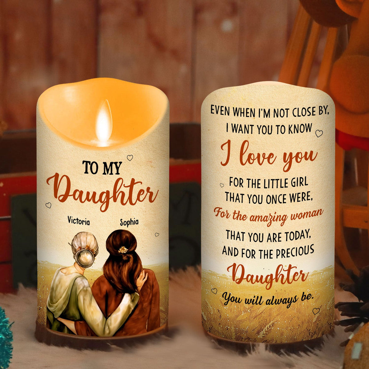 To My Daughter I Love You - Personalized LED Candle