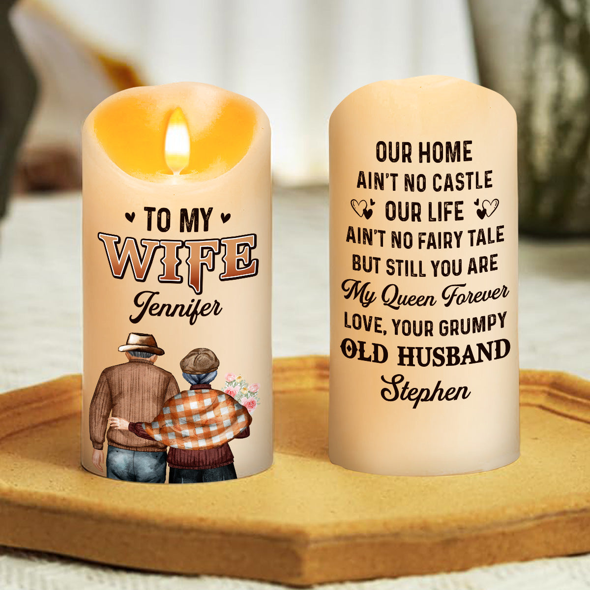 You Are My Queen Forever - Personalized LED Candle