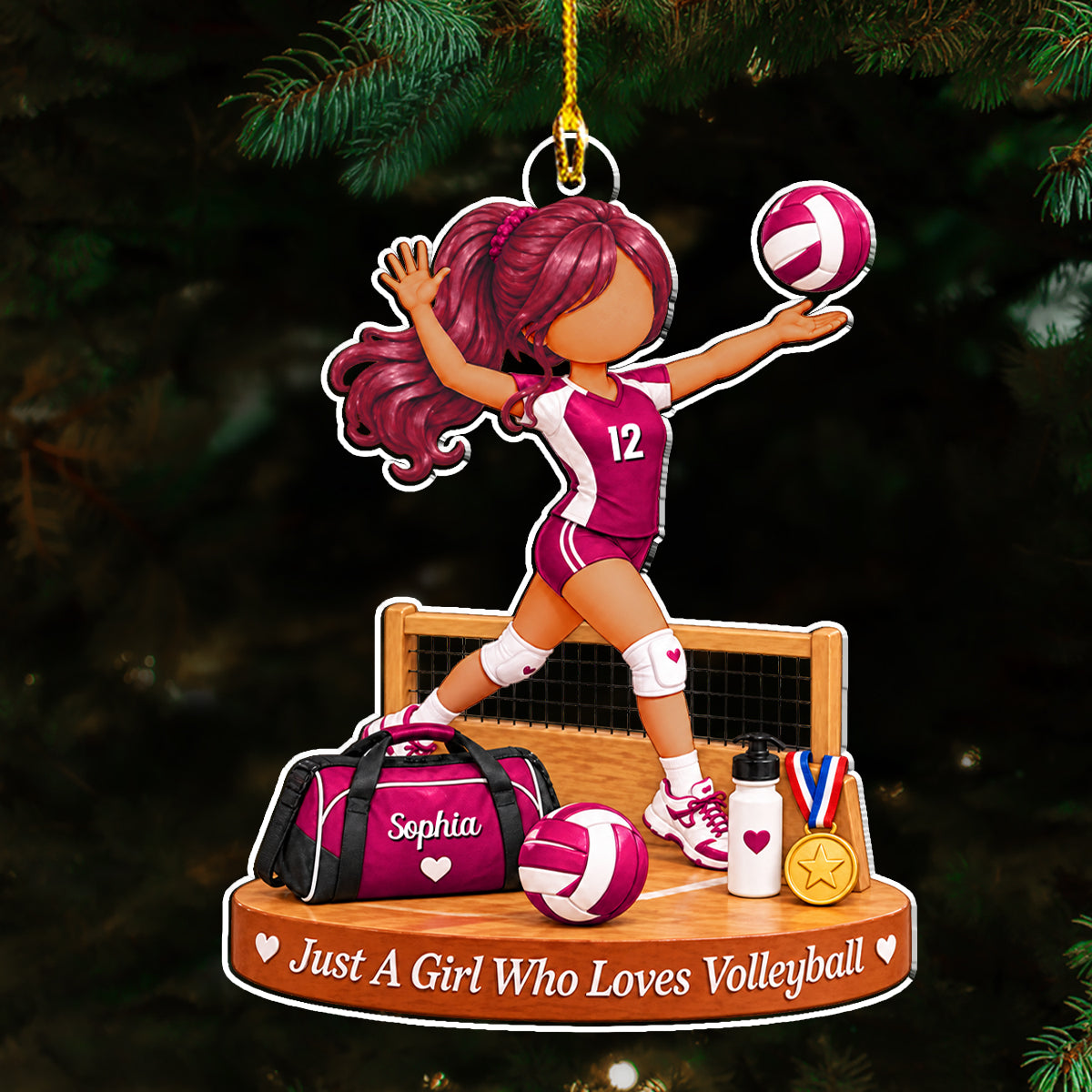 Born To Play Volleyball Daily Personalized Acrylic Ornament