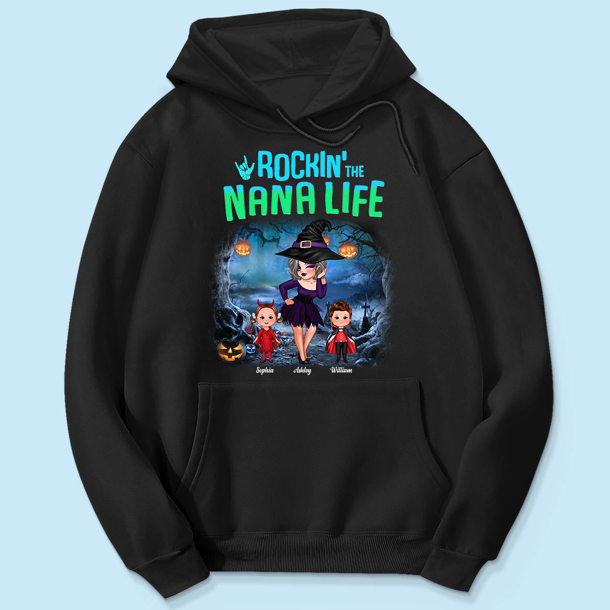 Night Halloween Rockin' Grandma Personalized Shirt