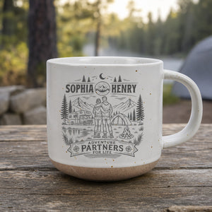 Adventure Partners For Life - Personalized Pottery Mug