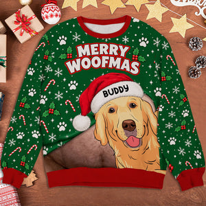 Woofmas Belly Surprise personalized all-over-print sweatshirt